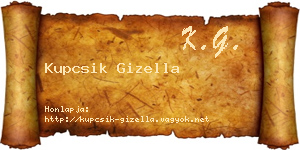 Kupcsik Gizella névjegykártya